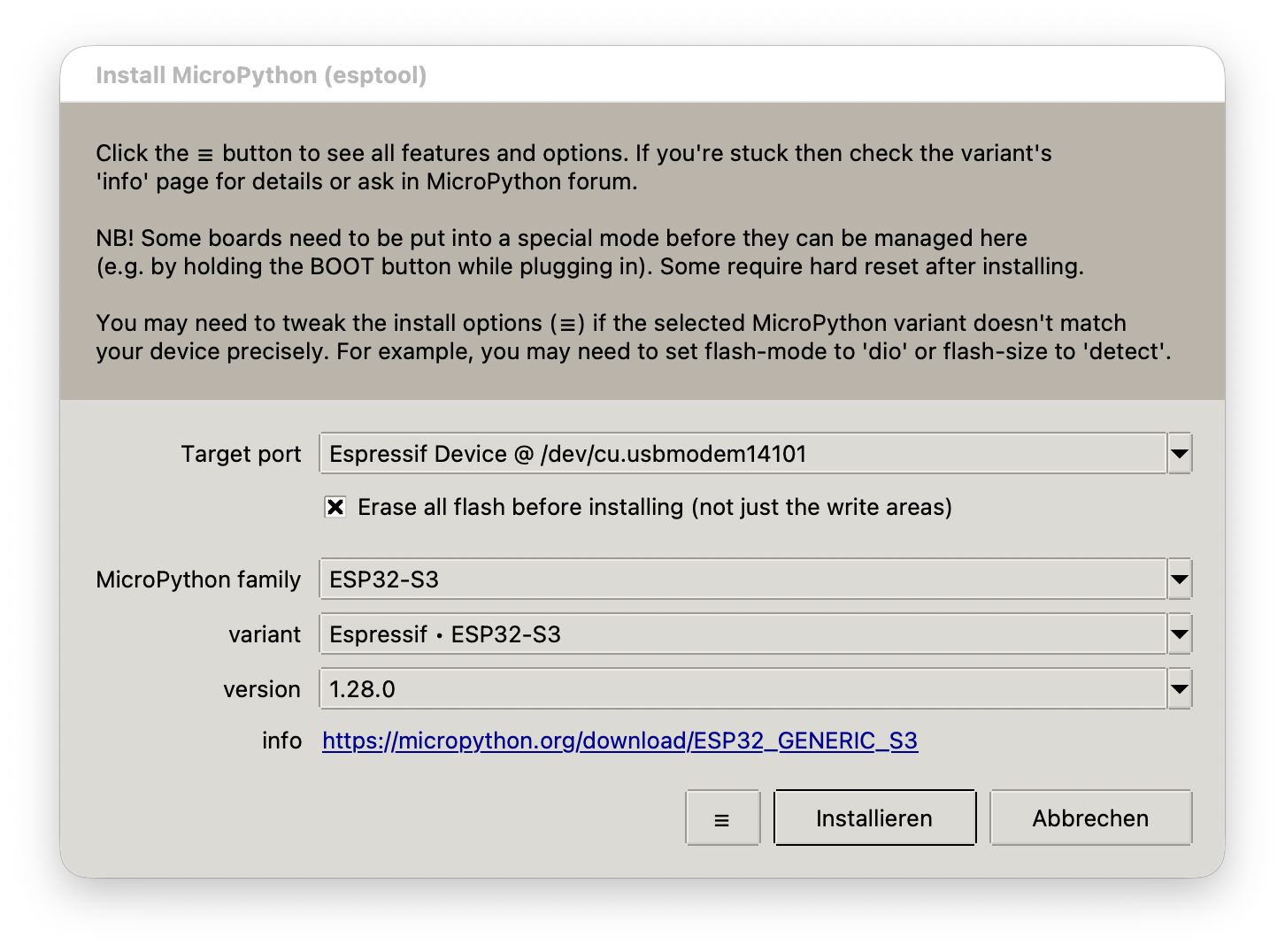 MicroPython installieren